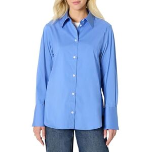 Amazon Essentials Damen Oversized-Fit-Baumwoll-Stretch-Popeline mit Knopfleiste, Blau, XS Amazon Essentials Damen Oversized-Fit-Baumwoll-Stretch-Popeline mit Knopfleiste, Blau, XS