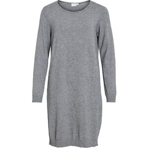 Vila Damen Viril L/S Knit Dress Noos Kleid, Medium Grey Melange, M EU Vila Damen Viril L/S Knit Dress Noos Kleid, Medium Grey Melange, M EU