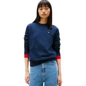 Tommy Jeans Damen Tjw Reg Flag Crew Dw0dw19959 Pullover-Sweatshirt, Blue (Dark Night Navy), L EU Tommy Jeans Damen Tjw Reg Flag Crew Dw0dw19959 Pullover-Sweatshirt, Blue (Dark Night Navy), L EU