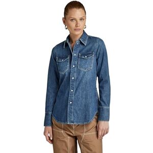 G-STAR RAW Damen Slim Western Hemd, Blau (Faded Noosa Blue D24343-D252-G310), S G-STAR RAW Damen Slim Western Hemd, Blau (Faded Noosa Blue D24343-D252-G310), S