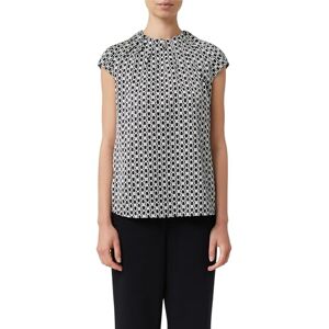 Comma Satinbluse mit Raffung und All-Over-Print Comma Satinbluse mit Raffung und All-Over-Print