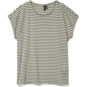 VERO MODA Damen VMAVA Plain SS TOP Stripe GA JRS NOOS T-Shirt, Laurel Wreath/Stripes:Pristine, L VERO MODA Damen VMAVA Plain SS TOP Stripe GA JRS NOOS T-Shirt, Laurel Wreath/Stripes:Pristine, L