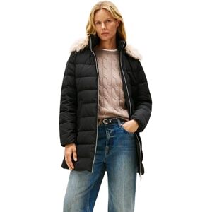 Tommy Hilfiger Damen Daunenmantel Down Slim mit Fellbesatz, Schwarz (Black), XS Tommy Hilfiger Damen Daunenmantel Down Slim mit Fellbesatz, Schwarz (Black), XS