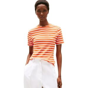 Tommy Hilfiger Damen T-Shirt Kurzarm Slim Cody Rundhalsausschnitt, Mehrfarbig (Classic Breton Orange/ECU), XXL Tommy Hilfiger Damen T-Shirt Kurzarm Slim Cody Rundhalsausschnitt, Mehrfarbig (Classic Breton Orange/ECU), XXL
