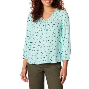 Amazon Essentials Damen Popover-Hemd mit 3/4-Ärmeln, mit Knopfleiste, Aqua Blue Poppy, X-Large Amazon Essentials Damen Popover-Hemd mit 3/4-Ärmeln, mit Knopfleiste, Aqua Blue Poppy, X-Large