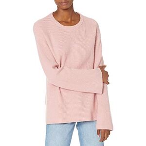 The Drop Alice Gerippter Pullover für Damen, Rundhalsausschnitt, geschlitzter Rücken, Zephyr Pink, M The Drop Alice Gerippter Pullover für Damen, Rundhalsausschnitt, geschlitzter Rücken, Zephyr Pink, M
