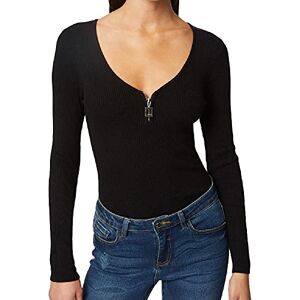Morgan Pullover, langärmlig, mit Reißverschluss, Schwarz, Größe XS Morgan Pullover, langärmlig, mit Reißverschluss, Schwarz, Größe XS