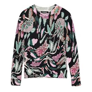 Desigual Damen Woman Flat Knit Thin Gauge Pullover Sweater, Schwarz, S EU Desigual Damen Woman Flat Knit Thin Gauge Pullover Sweater, Schwarz, S EU