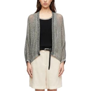 Comma Damen Strickjacke aus Feinstrick – Loose Fit, Ajourmuster, V-Ausschnitt, 3/4-Ärmel Comma Damen Strickjacke aus Feinstrick – Loose Fit, Ajourmuster, V-Ausschnitt, 3/4-Ärmel