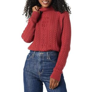 Amazon Essentials Damen Leichter Rollkragenpullover Mit Zopfmuster (Erhältlich In Übergröße), Dunkelrot, S Amazon Essentials Damen Leichter Rollkragenpullover Mit Zopfmuster (Erhältlich In Übergröße), Dunkelrot, S