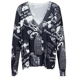 Desigual Damen Woman Flat Knit Thin Gauge Pullover Sweater, Schwarz, XL EU Desigual Damen Woman Flat Knit Thin Gauge Pullover Sweater, Schwarz, XL EU