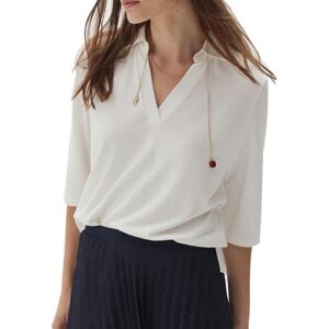 Caroll T-Shirt mit Hemdkragen, 100% Baumwolle, elfenbeinfarben, M Caroll T-Shirt mit Hemdkragen, 100% Baumwolle, elfenbeinfarben, M