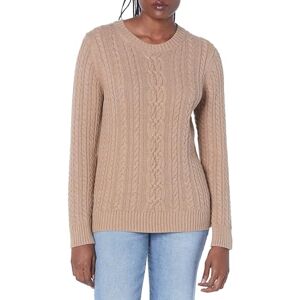 Amazon Essentials Damen Fisherman Cable Langarm-Pullover mit Rundhalsausschnitt (erhältlich in Übergröße), Camel Heather, X-Large Amazon Essentials Damen Fisherman Cable Langarm-Pullover mit Rundhalsausschnitt (erhältlich in Übergröße), Camel Heather, X-Large
