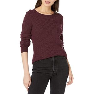 Amazon Essentials Damen Leichter Langarmpullover Mit Zopfmuster, Burgunderrot, XL Amazon Essentials Damen Leichter Langarmpullover Mit Zopfmuster, Burgunderrot, XL