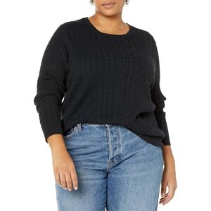 Amazon Essentials Damen Leichter Langarmpullover Mit Zopfmuster, Schwarz, L Amazon Essentials Damen Leichter Langarmpullover Mit Zopfmuster, Schwarz, L