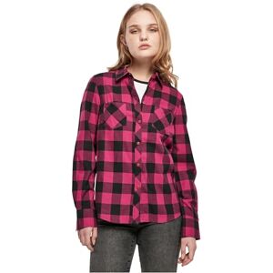Urban Classics Damen Ladies Turnup Checked Flanell Shirt wildviolet/Black, S Urban Classics Damen Ladies Turnup Checked Flanell Shirt wildviolet/Black, S