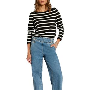 Morgan Langarm-T-Shirts, Schwarz/Off White, M Morgan Langarm-T-Shirts, Schwarz/Off White, M