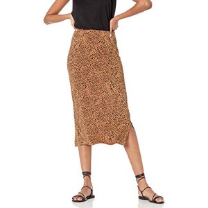 Amazon Essentials Damen Midirock aus Strick zum Hieinschlüpfen (erhältlich in Übergröße), Dunkles Kamelbraun Leopardenmuster, M Amazon Essentials Damen Midirock aus Strick zum Hieinschlüpfen (erhältlich in Übergröße), Dunkles Kamelbraun Leopardenmuster, M