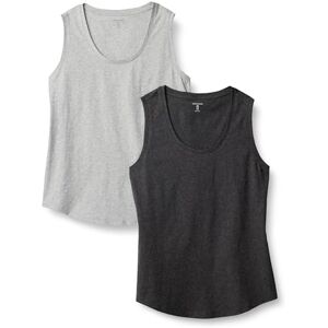 Amazon Essentials Damen Regular Fit Ärmelloses Tanktop Aus 100% Baumwolle, 2er-Pack, Dunkelgrau/Hellgrau Meliert, XL Amazon Essentials Damen Regular Fit Ärmelloses Tanktop Aus 100% Baumwolle, 2er-Pack, Dunkelgrau/Hellgrau Meliert, XL
