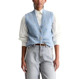 Marc O' Polo Marc OߴPolo Denim Damen Pullunder ärmellos Bouclé-Cardigan, Blau (Blue Dusk), S Marc O' Polo Marc OߴPolo Denim Damen Pullunder ärmellos Bouclé-Cardigan, Blau (Blue Dusk), S