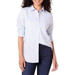 Amazon Essentials Damen Regular-Fit Langarm-Button-Down-Popeline-Hemd, Französisch Blau Weiß Streifen, M Amazon Essentials Damen Regular-Fit Langarm-Button-Down-Popeline-Hemd, Französisch Blau Weiß Streifen, M