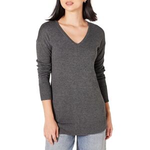 Amazon Essentials Damen Leichter Tunika-Pullover Mit Langen Ärmeln Und V-Ausschnitt (Erhältlich In Übergröße), Dunkelgrau Meliert, XL Amazon Essentials Damen Leichter Tunika-Pullover Mit Langen Ärmeln Und V-Ausschnitt (Erhältlich In Übergröße), Dunkelgrau Meliert, XL