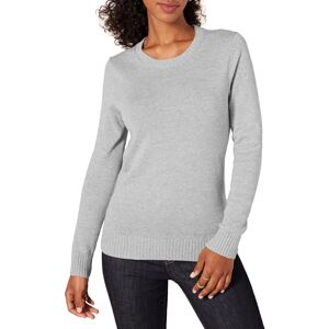 Amazon Essentials Damen Pullover Mit Rundhalsausschnitt Aus 100 % Baumwolle (Erhältlich In Übergröße), Hellgrau Meliert, S Amazon Essentials Damen Pullover Mit Rundhalsausschnitt Aus 100 % Baumwolle (Erhältlich In Übergröße), Hellgrau Meliert, S
