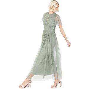 Anaya with Love Damen Ladies Midaxi Dress for Women High Waist Keyhole Short Flutter Sleeve Crew Neckline Wedding Guest Bridesmaids Prom Kleid, Frosty Green, 44 EU Anaya with Love Damen Ladies Midaxi Dress for Women High Waist Keyhole Short Flutter Sleeve Crew Neckline Wedding Guest Bridesmaids Prom Kleid, Frosty Green, 44 EU