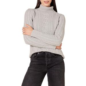 Amazon Essentials Damen Leichter Rollkragenpullover Mit Zopfmuster (Erhältlich In Übergröße), Hellgrau Meliert, XL Amazon Essentials Damen Leichter Rollkragenpullover Mit Zopfmuster (Erhältlich In Übergröße), Hellgrau Meliert, XL