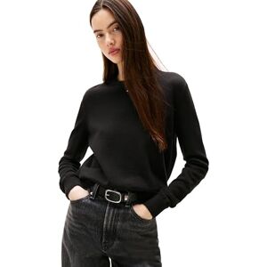 Tommy Jeans Damen Pullover Essential Crew aus Baumwolle, Schwarz (Black), L Tommy Jeans Damen Pullover Essential Crew aus Baumwolle, Schwarz (Black), L