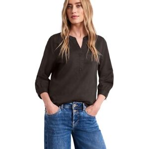Street One Damen Bluse mit Split Neck aus Leinenmix Street One Damen Bluse mit Split Neck aus Leinenmix
