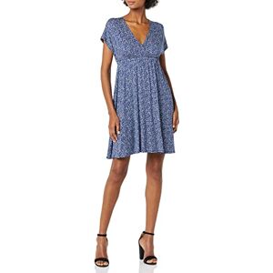Amazon Essentials Damen Surplice-Kleid (Erhältlich in Übergröße), Marineblau Tiermuster, M Amazon Essentials Damen Surplice-Kleid (Erhältlich in Übergröße), Marineblau Tiermuster, M