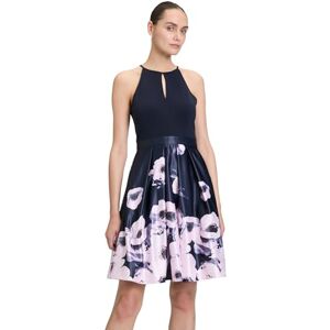 Vera Mont Damen Cocktailkleid mit Blumenprint 40, Dark Blue/Rosé Vera Mont Damen Cocktailkleid mit Blumenprint 40, Dark Blue/Rosé