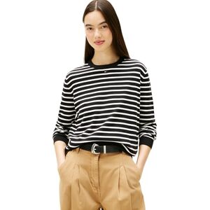 Tommy Jeans Damen TJW Essential Crew Sweater EXT DW0DW20159 Pullover Sweater, Schwarz (Black/Ecru Stripe), XS, Schwarz (Schwarz/Ecru Stripe), XS Tommy Jeans Damen TJW Essential Crew Sweater EXT DW0DW20159 Pullover Sweater, Schwarz (Black/Ecru Stripe), XS, Schwarz (Schwarz/Ecru Stripe), XS
