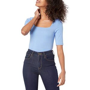 Amazon Essentials Damen Halbarm-T-Shirt mit eckigem Ausschnitt in schmaler Passform, Blau, M Amazon Essentials Damen Halbarm-T-Shirt mit eckigem Ausschnitt in schmaler Passform, Blau, M