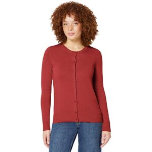 Amazon Essentials Damen Leichte Rundhalsstrickjacke (Erhältlich In Übergröße), Dunkelrot, M Amazon Essentials Damen Leichte Rundhalsstrickjacke (Erhältlich In Übergröße), Dunkelrot, M