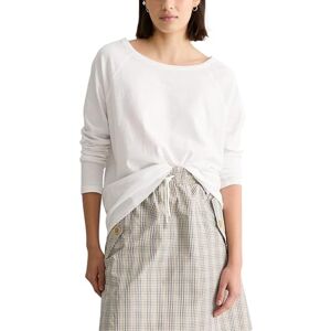 Marc O' Polo Marc OߴPolo Denim Damen Langarmshirt mit U-Boot-Ausschnitt Relaxed Fit, Weiß (Silky White), XL Marc O' Polo Marc OߴPolo Denim Damen Langarmshirt mit U-Boot-Ausschnitt Relaxed Fit, Weiß (Silky White), XL