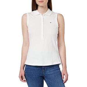 Tommy Hilfiger Damen Poloshirt Kurzarm Ärmellos, Weiß (Ecru), L Tommy Hilfiger Damen Poloshirt Kurzarm Ärmellos, Weiß (Ecru), L