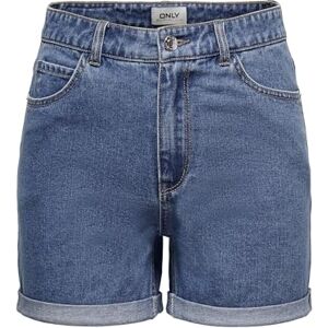 ONLY Damen Shorts high Waist 5-Pocket Design Knopfleiste Reißverschluss Kurze Bermudas, Farben:Blau-3, Größe:S ONLY Damen Shorts high Waist 5-Pocket Design Knopfleiste Reißverschluss Kurze Bermudas, Farben:Blau-3, Größe:S