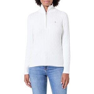 GANT Damen Stretch Cable Half-Zip Sweater Sweatshirt, Eggshell, M EU GANT Damen Stretch Cable Half-Zip Sweater Sweatshirt, Eggshell, M EU