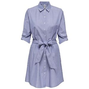 JDY Damen hall 3/4 Shirt Dress WVN Noos Kleid, Blau, 40 EU JDY Damen hall 3/4 Shirt Dress WVN Noos Kleid, Blau, 40 EU