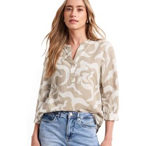 Street One Damen Bluse mit Split Neck aus Leinenmix Street One Damen Bluse mit Split Neck aus Leinenmix