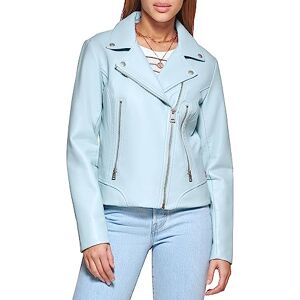 Levi's Damen The Belted Faux Leather Moto Jacket (Regular & Plus Size) Kunstlederjacke, Dusty Blue, S Levi's Damen The Belted Faux Leather Moto Jacket (Regular & Plus Size) Kunstlederjacke, Dusty Blue, S