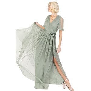 Anaya with Love Damen Ladies Maxi Dress for Women V Neckline Short Sleeve Frilly Long Empire Waist for Wedding Guest Bridesmaid Maid of Honour Kleid, Frosted Green, Anaya with Love Damen Ladies Maxi Dress for Women V Neckline Short Sleeve Frilly Long Empire Waist for Wedding Guest Bridesmaid Maid of Honour Kleid, Frosted Green,