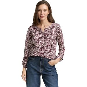TOM TAILOR Damen 1047729 Henley Blusenshirt Mit Muster, 38403 Dark Red Abstract Dot Design, L EU TOM TAILOR Damen 1047729 Henley Blusenshirt Mit Muster, 38403 Dark Red Abstract Dot Design, L EU