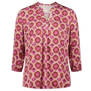 Cartoon Damen Blusenshirt mit Muster 44, Weiß/Violett Cartoon Damen Blusenshirt mit Muster 44, Weiß/Violett
