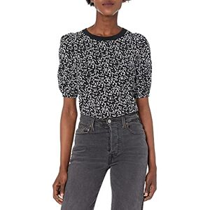 Amazon Essentials Damen Kurzarm-T-Shirt mit Rundhalsausschnitt und Puffärmeln, Normale Passform, Schwarz Weiß Abstraktes Tier, S Amazon Essentials Damen Kurzarm-T-Shirt mit Rundhalsausschnitt und Puffärmeln, Normale Passform, Schwarz Weiß Abstraktes Tier, S