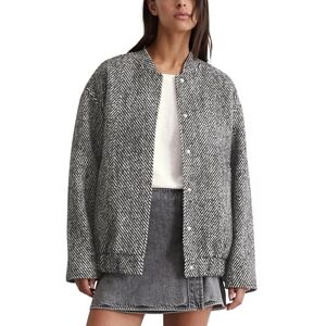 Marc O' Polo Marc OߴPolo Denim Damen Übergangsjacke mit Fischgrät-Muster Relaxed Fit, Schwarz (Black Multi 11), XL Marc O' Polo Marc OߴPolo Denim Damen Übergangsjacke mit Fischgrät-Muster Relaxed Fit, Schwarz (Black Multi 11), XL