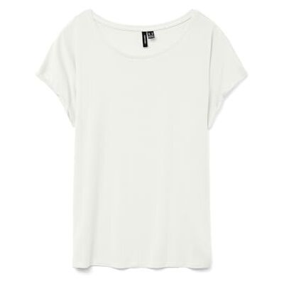 VERO MODA Damen Vmava Plain Top Gajrs Noos T-Shirt, Snow White, L EU VERO MODA Damen Vmava Plain Top Gajrs Noos T-Shirt, Snow White, L EU
