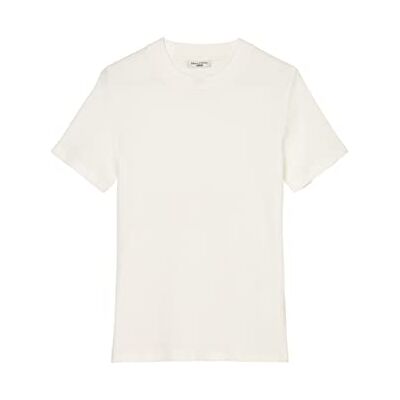 Marc O' Polo Denim Damen T-Shirt mit Stretch-Anteil Slim Fit, Weiß (Scandinavian White), S Marc O' Polo Denim Damen T-Shirt mit Stretch-Anteil Slim Fit, Weiß (Scandinavian White), S